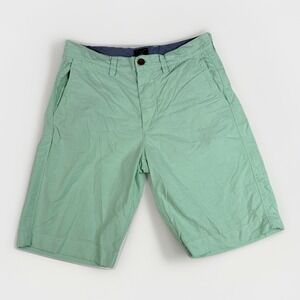 J Crew Club Mens 29 Waist 11 Inseam Green Chino Shorts 100% Cotton Preppy Spring